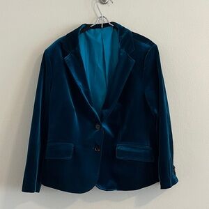 Luxurious Velvet Women's Blazer in Rich Blue